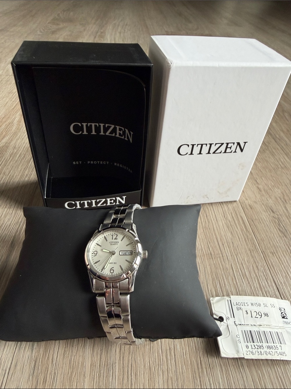 Citizen Silver Stainless Steel Womens Watch with Silver Dial
